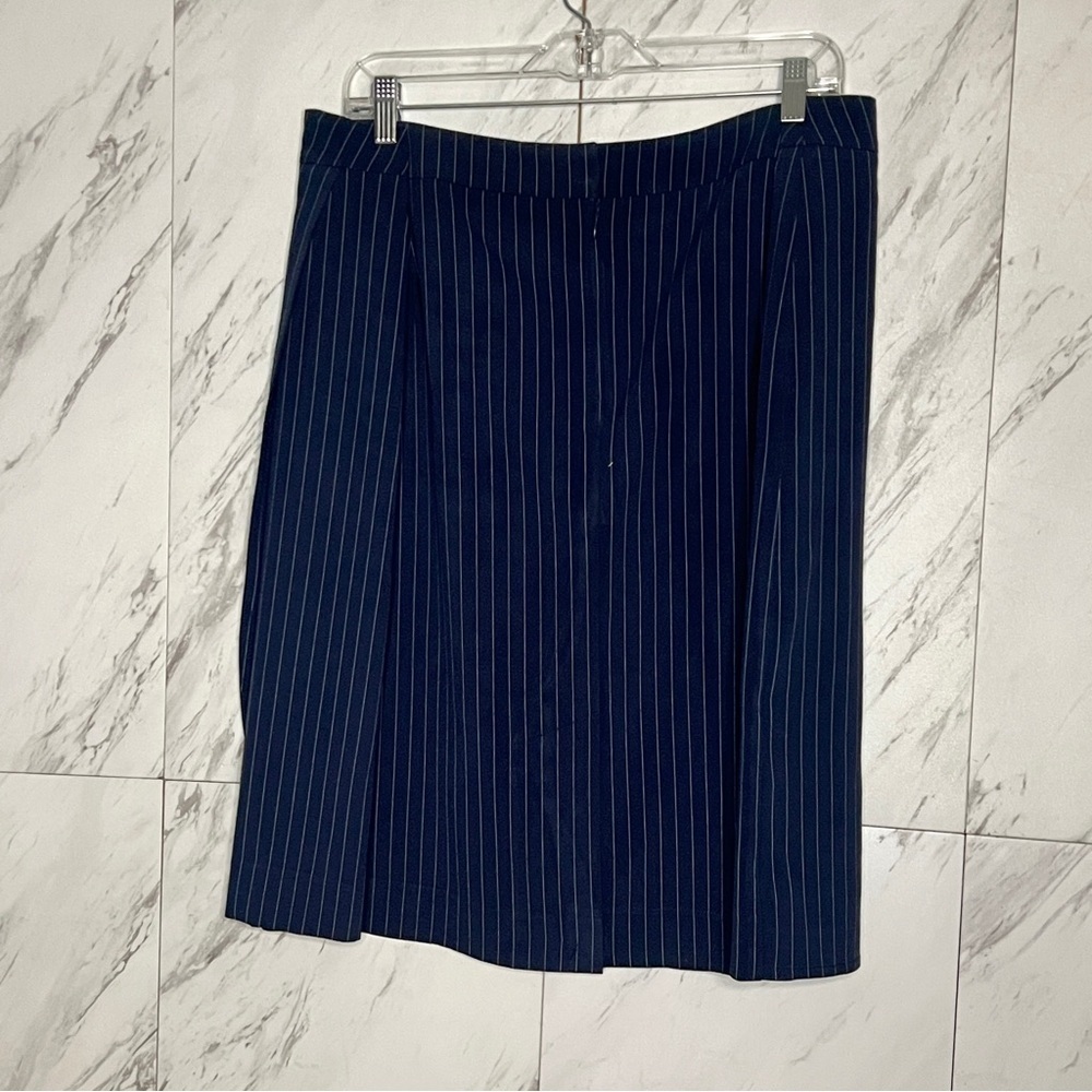 Jessica London Navy Blue Pinstripe Pencil Skirt Plus SZ 22 - Picture 5 of 6